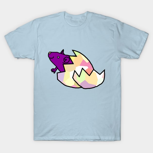 Cute Rat Hatching from Easter Egg T-Shirt by ellenhenryart